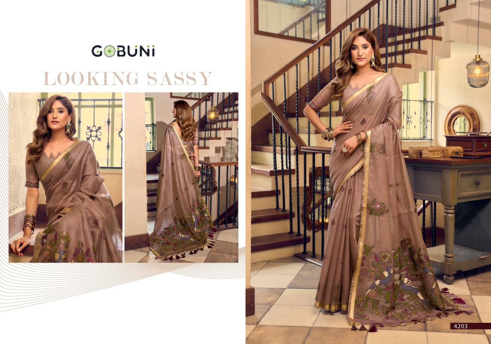 SHREYA BY GOBUNI 4201 To 4206 Series Indian Traditional Wear Collection Beautiful Stylish Fancy Colorful Occasional Wear Kolkata Cotton Sarees At Wholesale Price